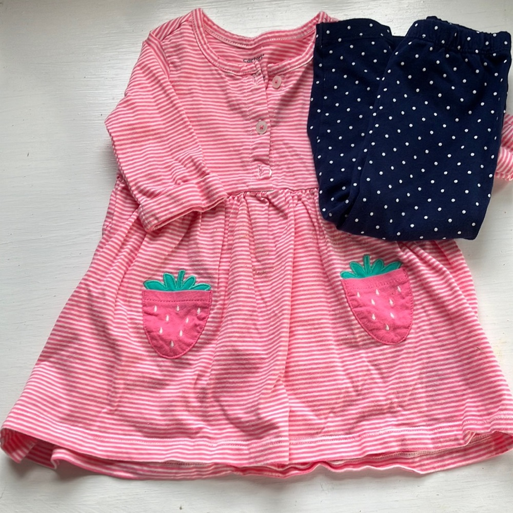 Strawberry dress and pants